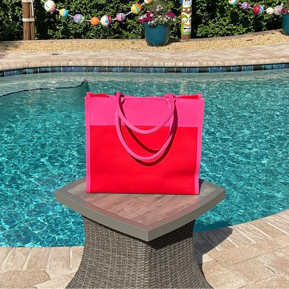 ♠️❤️kate spade new york x Target Pink/Red Colorblock Knit Tote Bag